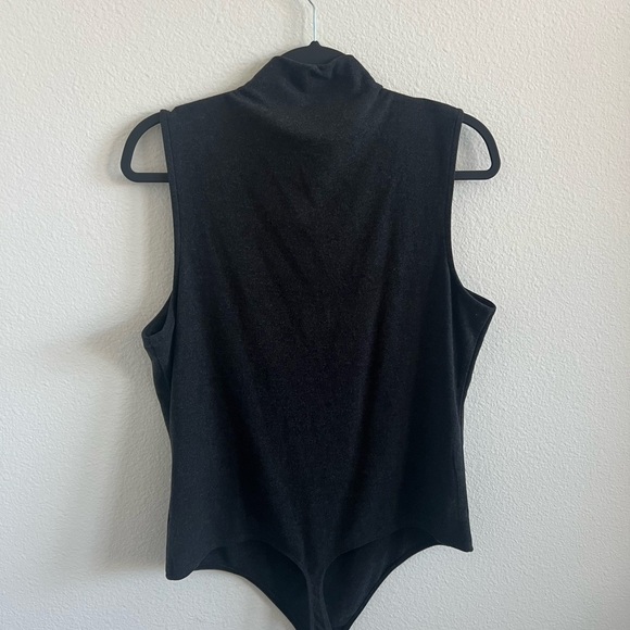 Express Black Asymmetrical Sleeveless Bodysuit - Picture 6 of 6